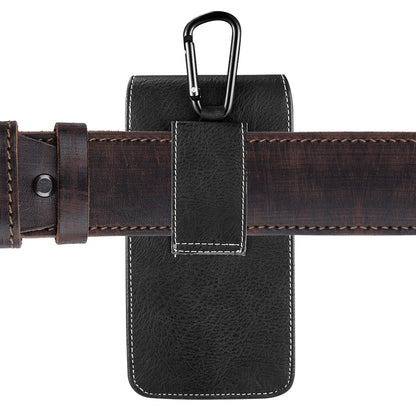 GSA 5.5 in. for iPhone & Samsung Vertical Universal Leather Pouch - Black