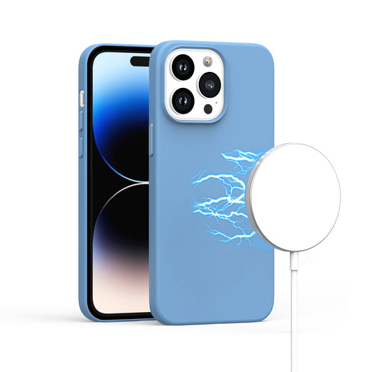 GSA Invisible MagSafe Leather For iPhone 14 Pro Max (6.7") Blue