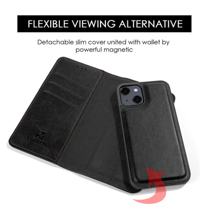 GSA Detachable Gentleman Wallet Case for iPhone 15+/14+Black