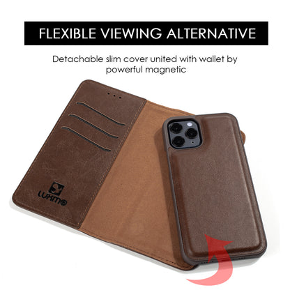 GSA Detachable Gentleman Wallet Case For Apple iPhone 15 Pro Brown