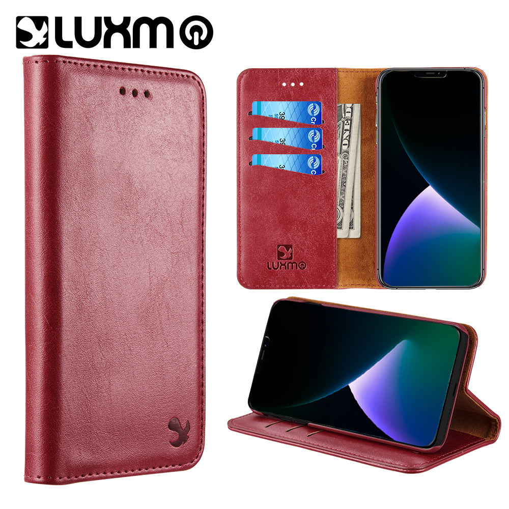 GSA Detachable Gentleman Wallet Case For Apple iPhone 15 Pro Red