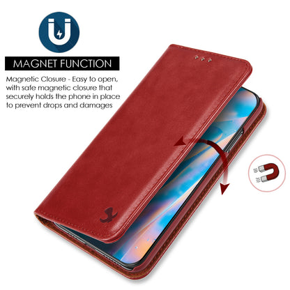 GSA Detachable Gentleman Wallet Case For Apple iPhone 15 Pro Red