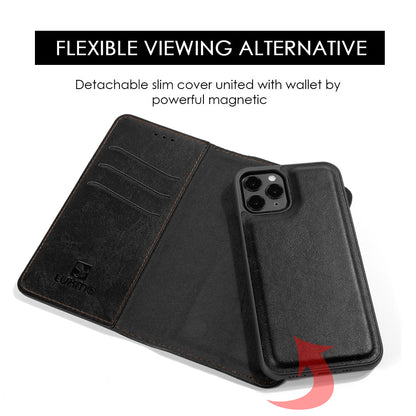 GSA Detachable Gentleman Wallet Case for iPhone 15 Pro Max Black