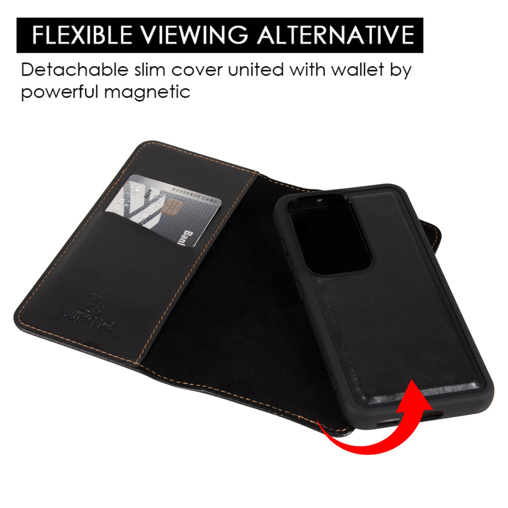 GSA Detachable Gentleman Wallet  Case for Samsung Galaxy S23 Ultra Black