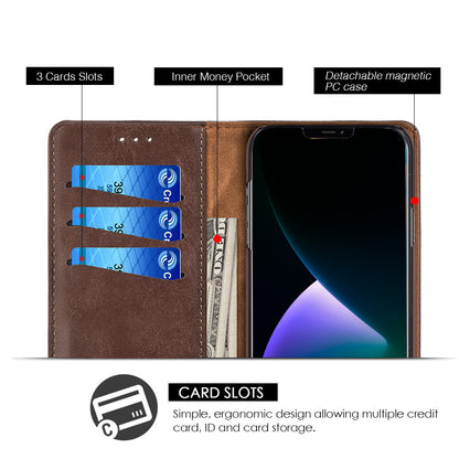 GSA Detachable Gentleman Wallet Case for iPhone 15+/14+ Brown