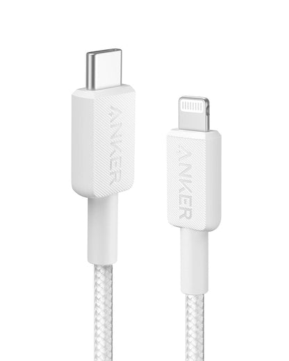 GSA Anker Cable 322 USB-C To Lightning (6 Ft. Braided) White