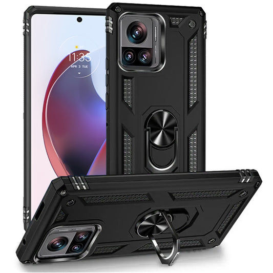 GSA Ring Kickstand Hybrid Case For Motorola Edge Plus 2023, XT2301 - Black