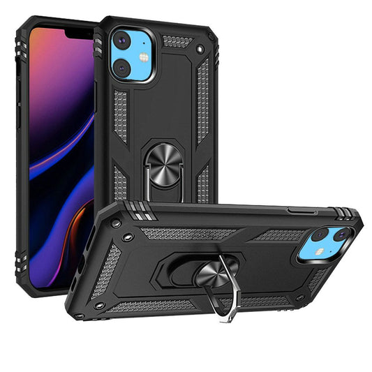 GSA Ring Magnetic Kickstand Hybrid Case Cover For IPhone 15 Pro Max - Black