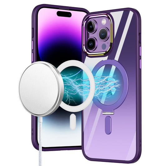 GSA  Magnetic Circle Kickstand Alloy Chrome For iPhone 12 Pro Max 6.7 Dark Purple