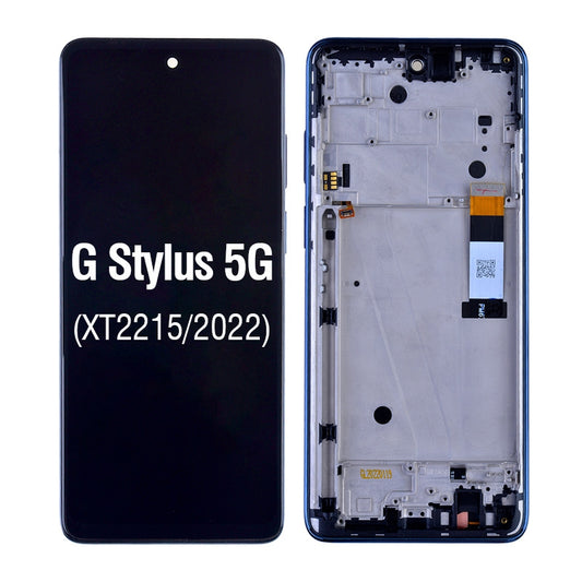 LCD Touch Screen Frame Blue for Motorola Moto G Stylus 5G (2022) XT2215-4 - Steel Blue