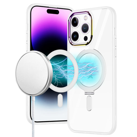 GSA Dazzle [Magnetic Circle] Kickstand Alloy Hybrid For iPhone 13 Pro Max Clear