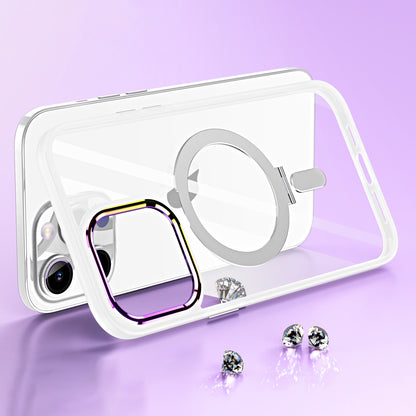 GSA Dazzle [Magnetic Circle] Kickstand Alloy Hybrid For iPhone 13 Pro Max Clear