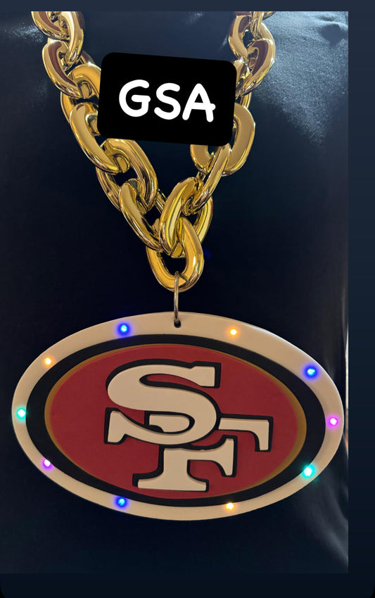 FOCO NFL Jumbo Fan Chain  LED Light Up San Francisco 49ers