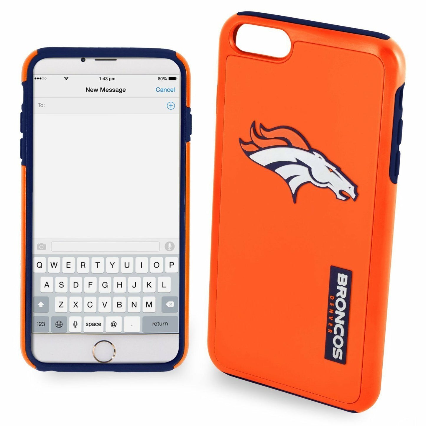 FOCO NFL Denver Broncos Dual Hybrid Case For iPhone 6 Plus & 6s Plus (5.5")