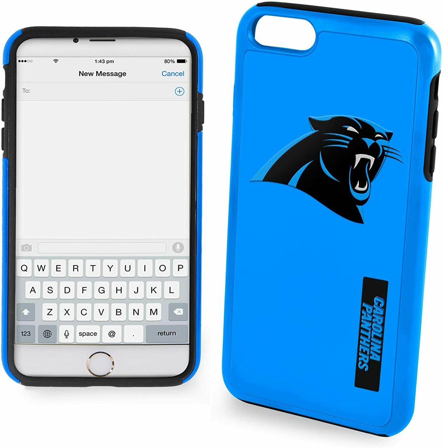 FOCO NFL Carolina Panthers Hybrid for iPhone SE (2022-20)/8/7/6S/6 (4.7")