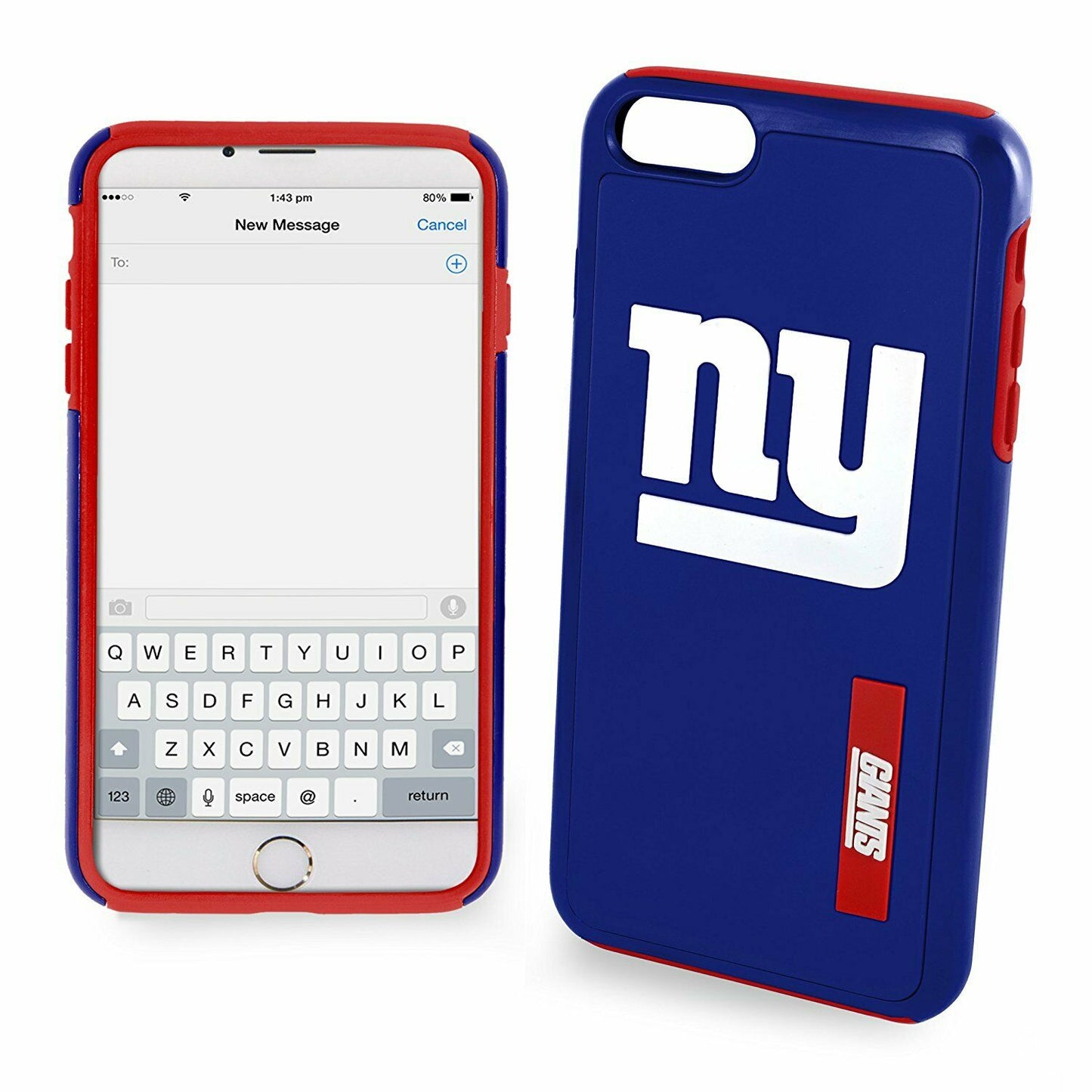 FOCO NFL New York Giants Dual Hybrid Case for iPhone SE (2022-20), 8 & 7 (4.7")
