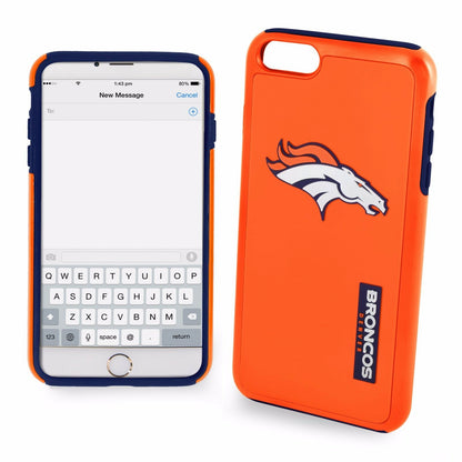 FOCO NFL Denver Broncos Dual Hybrid Case for iPhone 8+, 7+, 6S+, 6+ (5.5")