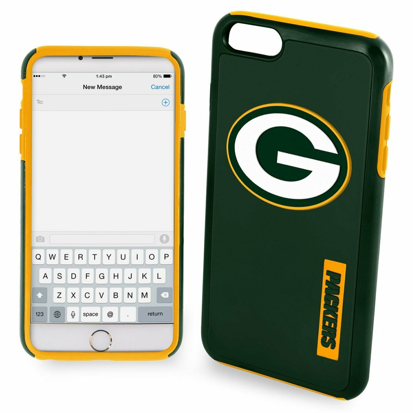 FOCO NFL Green Bay Packers Hybrid Case for iPhone 8+, 7+, 6S+, 6+ (5.5")
