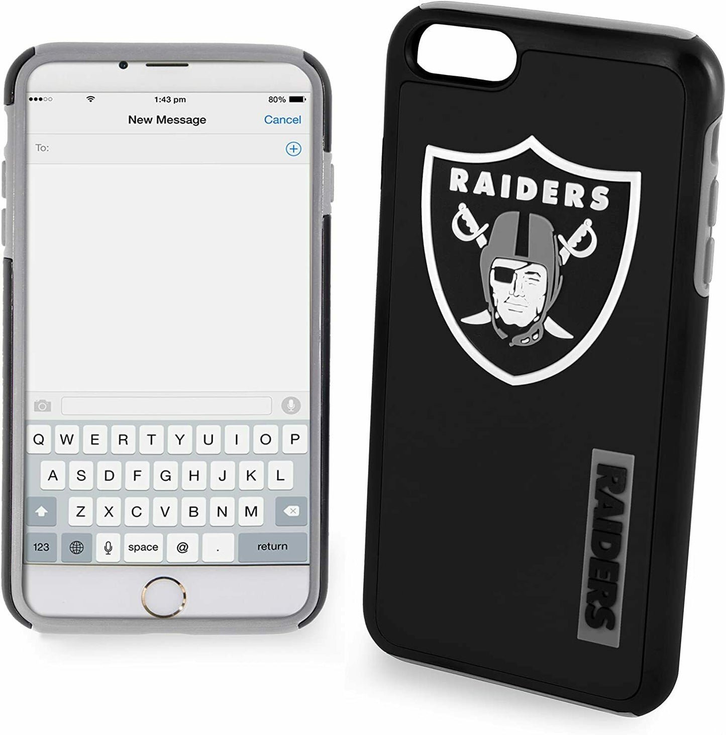 FOCO NFL Las Vegas Raiders Hybrid Case For iPhone 8+, 7+, 6S+, 6+ (5.5")