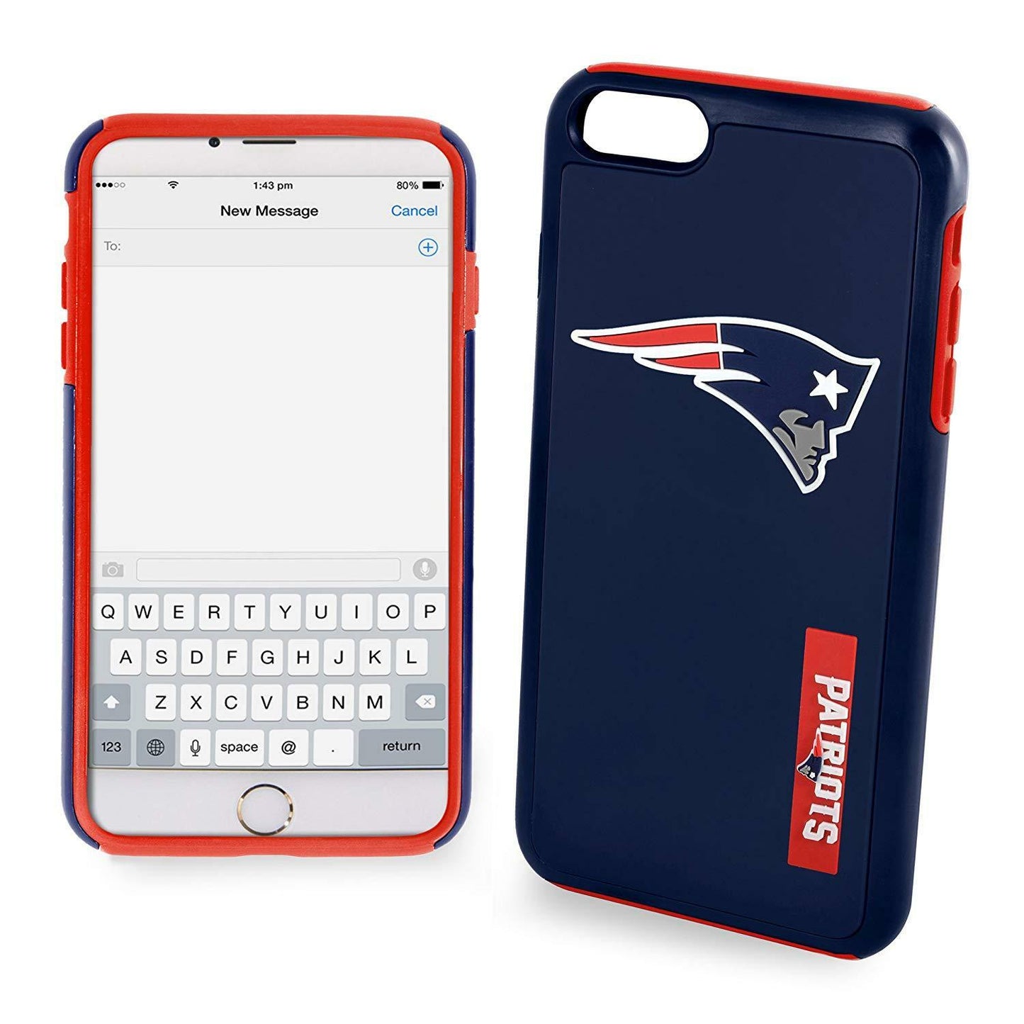 FOCO NFL New England Patriots Hybrid Case for iPhone 8+, 7+, 6+, 6S+ (5.5")
