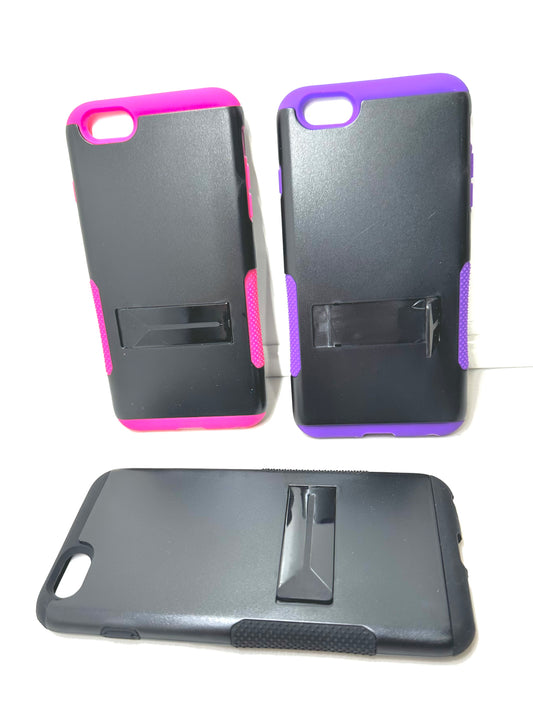 GSA 3 Pieces Snap-On Hybrid Stand Case For iPhone 6+ & 6S+ Blue/Black