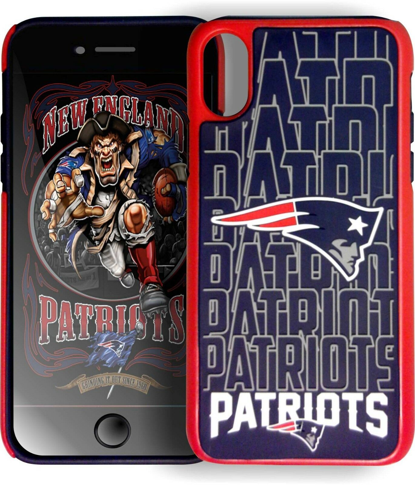 FOCO NFL New England Patriots Hybrid Repeat Case for iPhone X & XS (5.8")