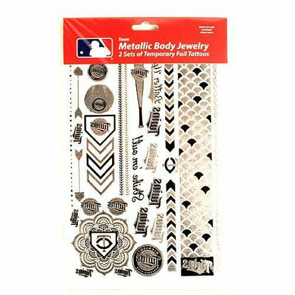 Little Earth MLB Minnesota Twins Temporary Foil Tattoos Two Sheets