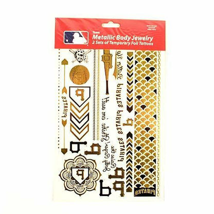 Little Earth MLB Pittsburgh Pirates Temporary Foil Tattoos Two Sheets