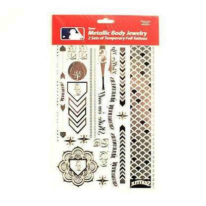 Little Earth MLB Seattle Mariners Temporary Foil Tattoos Silver 2 Sheets
