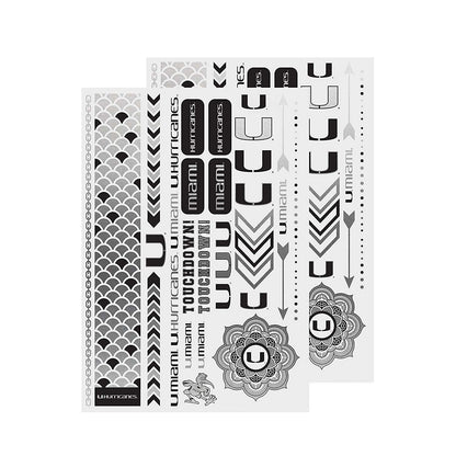 Little Earth NCAA Miami Hurricanes Temporary Foil Tattoos Two Sheets