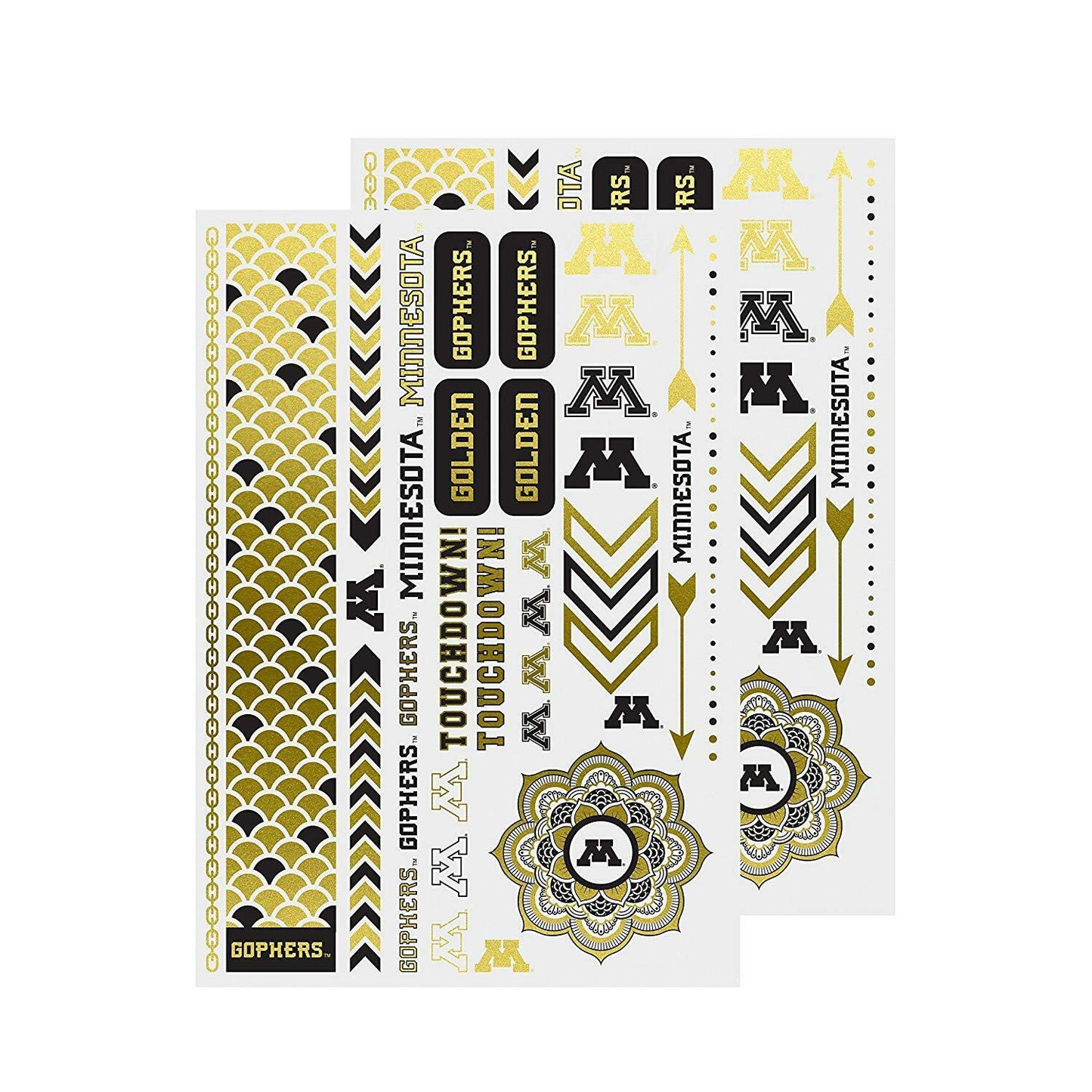 Little Earth NCAA Minnesota Golden Gophers Temporary Foil Tattoos 2 Sheets