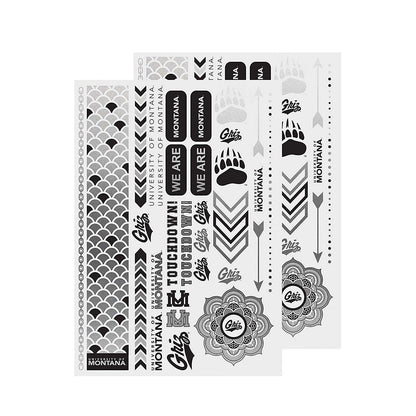 Little Earth NCAA Montana Grizzlies Temporary Foil Tattoos 2 Sheets