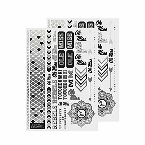 Little Earth NCAA Ole Miss Rebels Temporary Foil Tattoos 2 Sheets