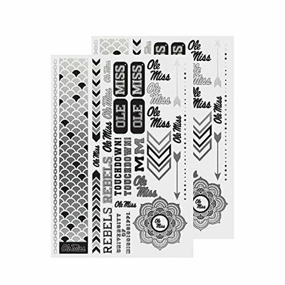 Little Earth NCAA Ole Miss Rebels Temporary Foil Tattoos 2 Sheets