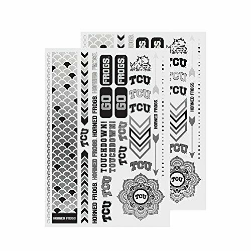 Little Earth NCAA TCU Horned Frogs Metallic Foil Body Tattoos Jewelry 2 Sheet