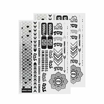 Little Earth NCAA TCU Horned Frogs Metallic Foil Body Tattoos Jewelry 2 Sheet