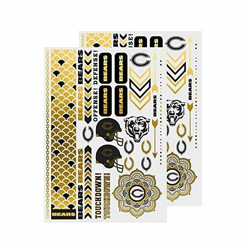 Little Earth NFL Chicago Bears Temporary Foil Tattoos 2 Sheets