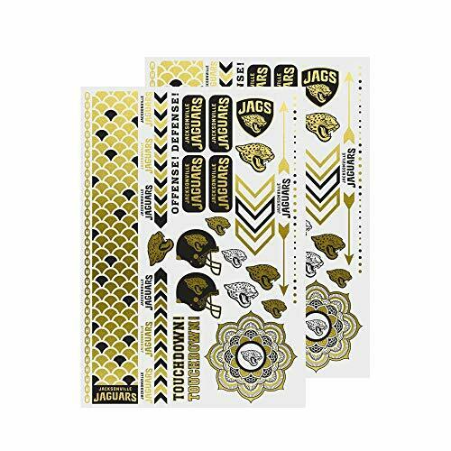 Little Earth NFL Jacksonville Jaguars Temporary Foil Tattoos 2 Sheets