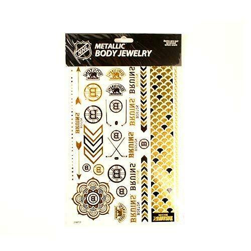 Little Earth NHL Boston Bruins Temporary Foil Tattoos 2 Sheets