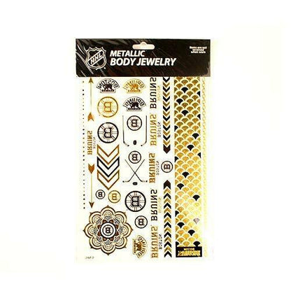 Little Earth NHL Boston Bruins Temporary Foil Tattoos 2 Sheets