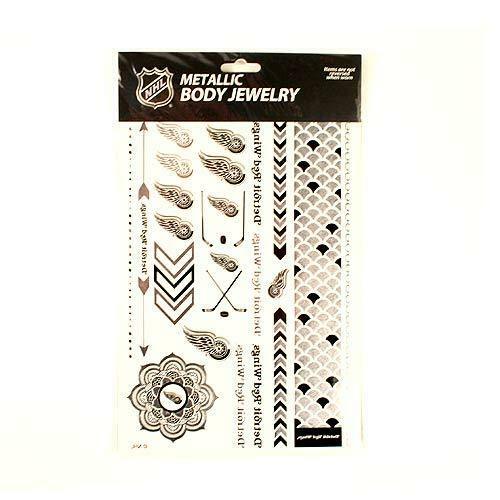 Little Earth NHL Detroit Red Wings Temporary Foil Tattoos 2 Sheets