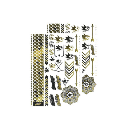 Little Earth NHL San Jose Sharks Temporary Foil Tattoos 2 Sheets