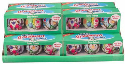 D&D Mini Blinking Holiday Snowman Christmas Ornaments-3pc per box