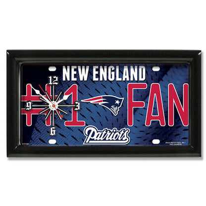 GTEI NFL New England Patriots #1 Fan Wall/Desk Clock for Home or Office