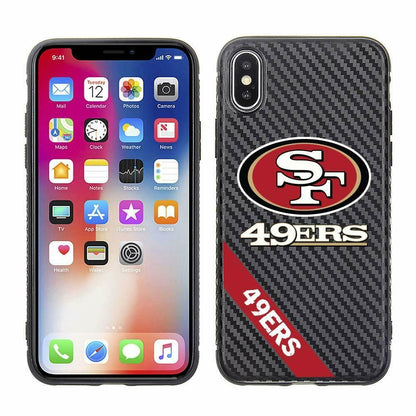PBG NFL San Francisco 49ers Black Carbon Case for iPhone X & XS (5.8"