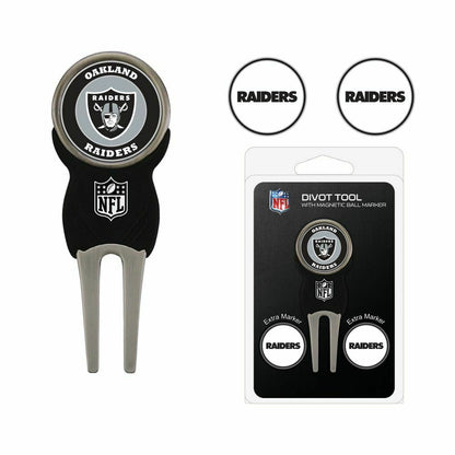 Team Golf NFL Las Vegas Raiders Divot Tool 3 Golf Ball Markers
