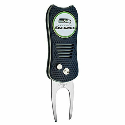 Team Golf NFL Seattle Seahawks Switchblade Divot Tool with Ball Marker