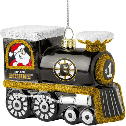 Topperscot NHL Boston Bruins Blown Glass Santa Train Ornament