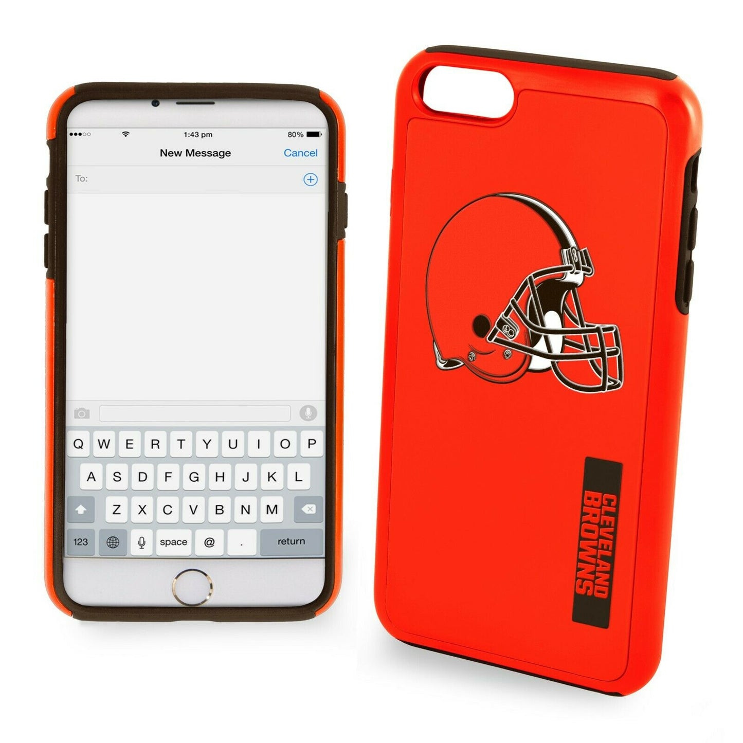 FOCO NFL Cleveland Browns Hybrid Case For iPhone SE (2022-20), 8 ,7, 6 & 6S (4.7")