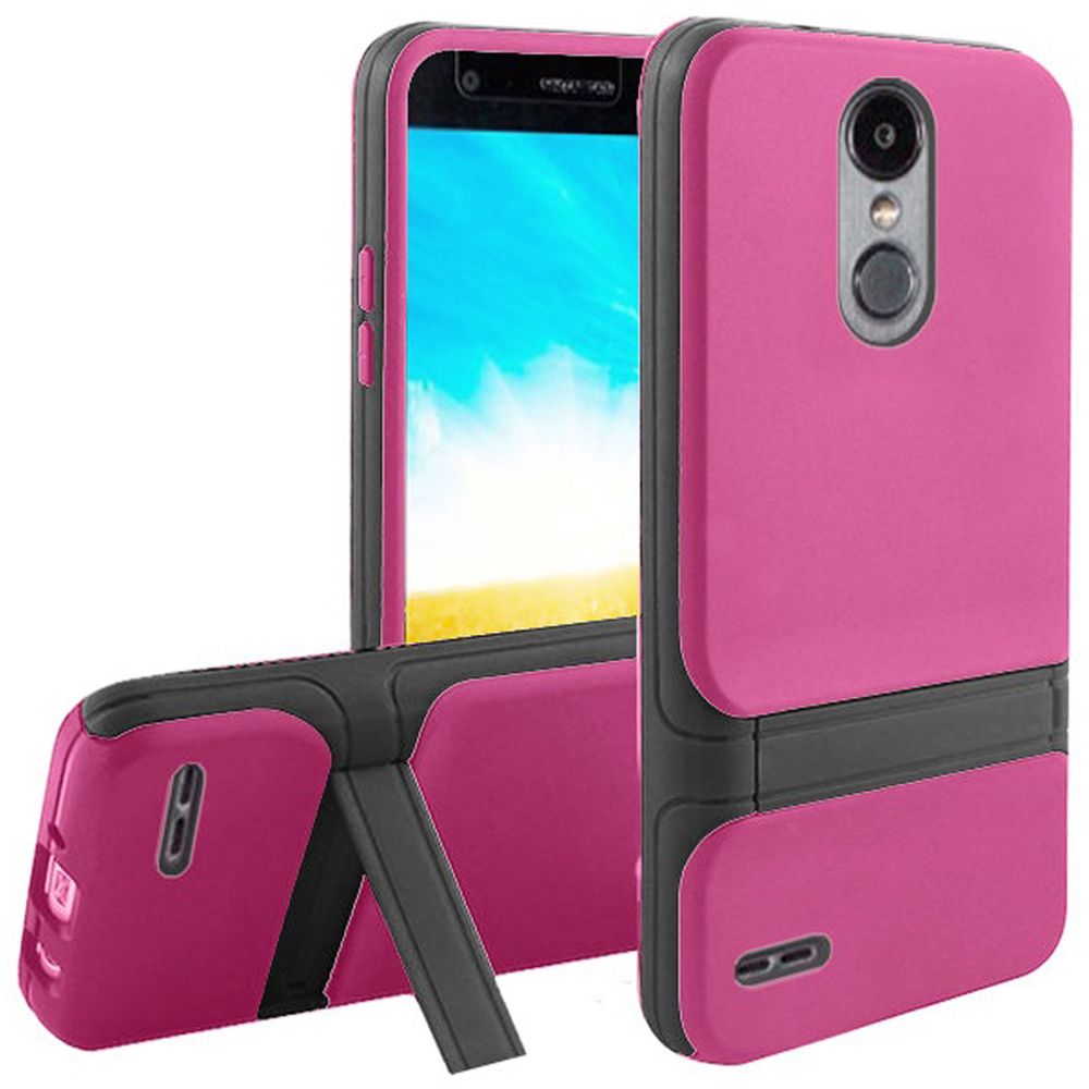 GSA TPU Kickstand Case For LG Aristo 2, 3, 3 Plus, Egypt Black Hot Pink